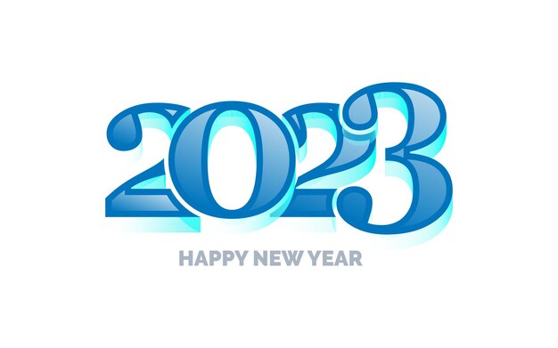 Feliz año nuevo 2023 Fondo blanco Diseño de logotipo de texto Ilustración vectorial