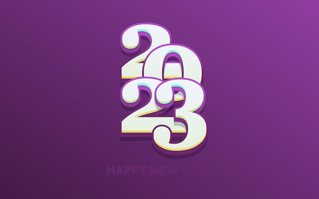 Feliz año nuevo 2023 Fondo blanco Diseño de logotipo de texto Ilustración vectorial