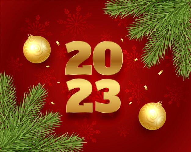 Feliz año nuevo 2023 fondo festivo con ilustración de vector de diseño de decoración de navidad