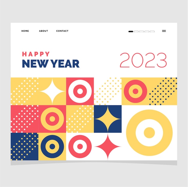 Feliz año nuevo 2023 fondo de mosaico ilustración vectorial