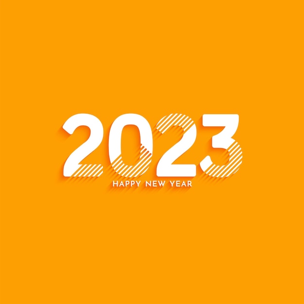 Feliz año nuevo 2023 moderno fondo amarillo brillante