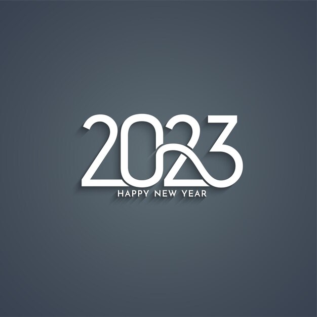 Feliz año nuevo 2023 texto diseño elegante fondo