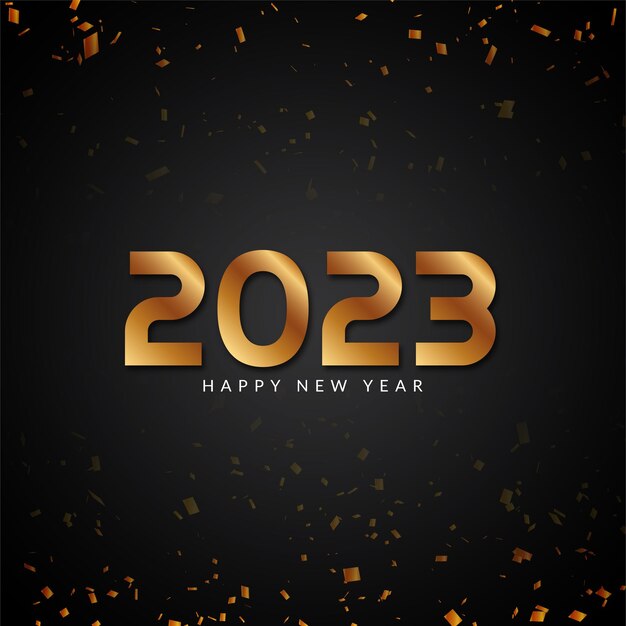 Feliz año nuevo 2023 texto dorado diseño de fondo moderno