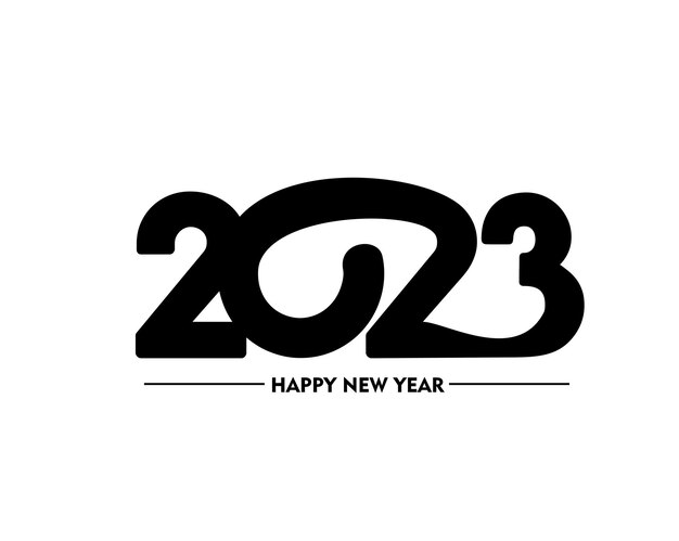 Feliz Año Nuevo 2023 Texto Tipografía Diseño Patrón Ilustración vectorial