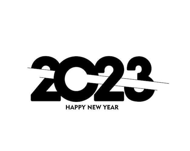 Feliz año nuevo 2023 texto tipografía diseño patrón ilustración vectorial