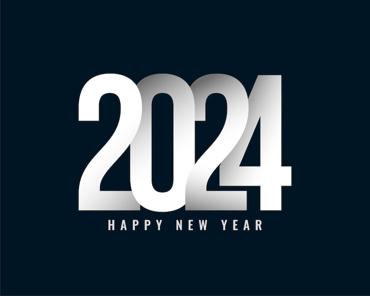 Vector gratuito feliz año nuevo 2024 celebración del evento vector de diseño de fondo.