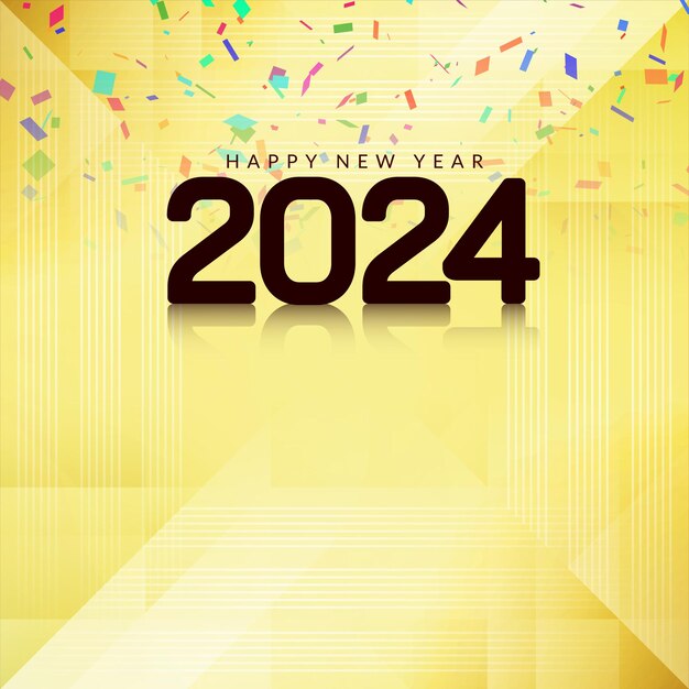 Feliz año nuevo 2024 diseño de tarjetas de felicitación de celebración