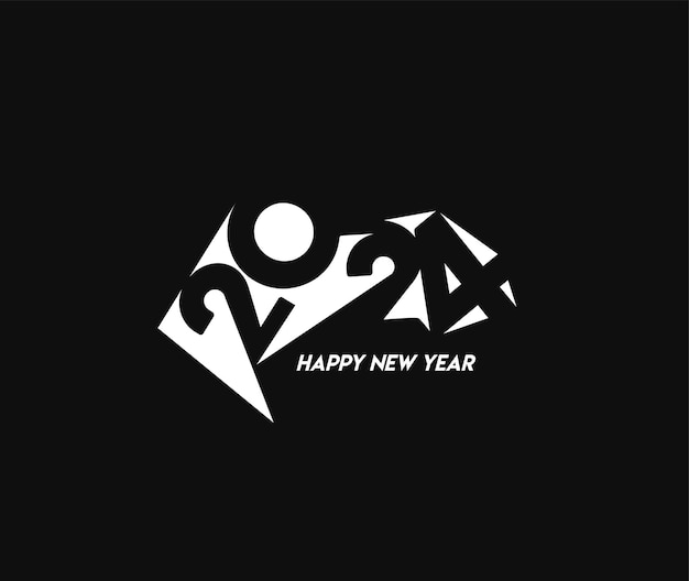 Feliz año nuevo 2024 Elemento de diseño de tipografía de texto diseño de banner de volante