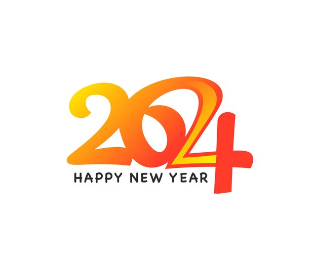 Feliz año nuevo 2024 Elemento de diseño de tipografía de texto diseño de banner de volante