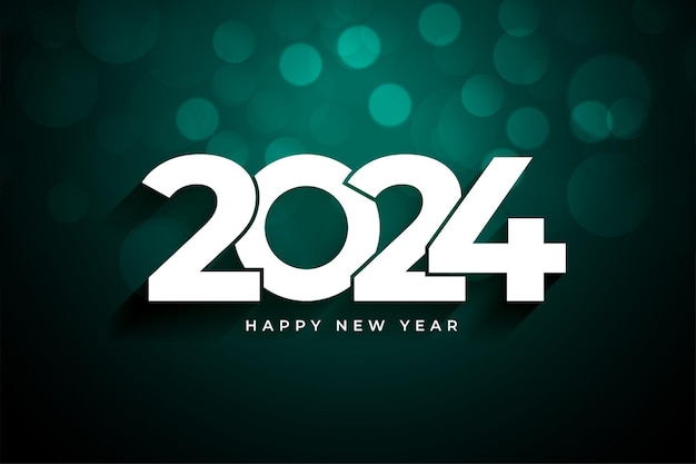 feliz año nuevo 2024 fondo bokeh en vector de estilo moderno