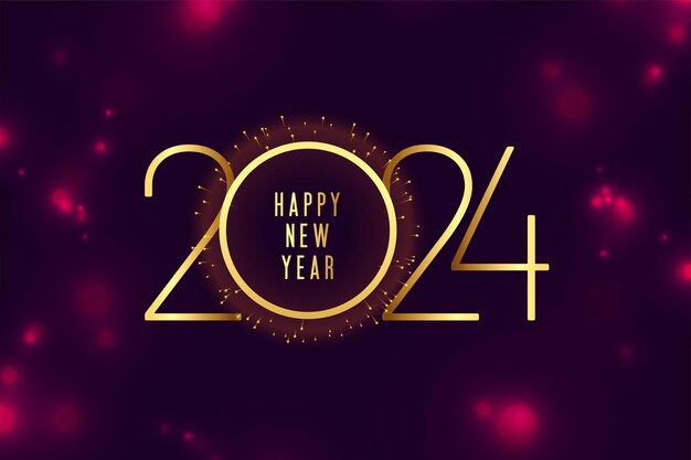 feliz año nuevo 2024 fondo de la fiesta con decoración de fuegos artificiales vector