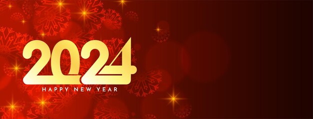 Feliz año nuevo 2024 hermoso vector de diseño de banner brillante