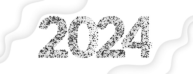 feliz año nuevo 2024 invitación festiva vector de diseño de papel tapiz
