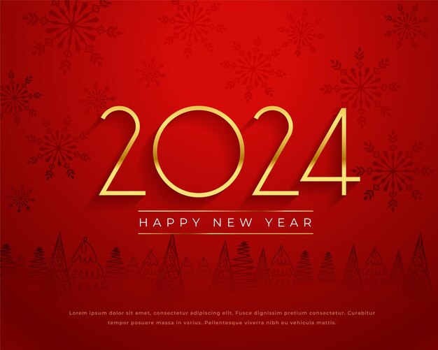 feliz año nuevo 2024 saludo fondo diseño vector