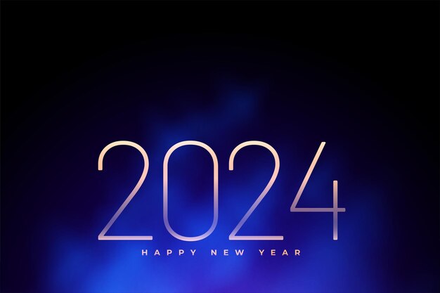 Feliz año nuevo 2024 tarjeta de la víspera con efecto de humo vector