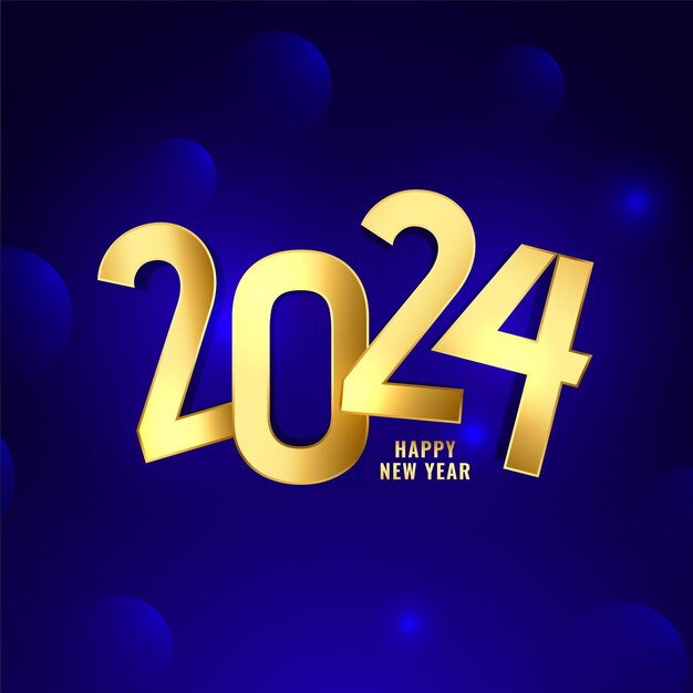 Feliz año nuevo 2024 vector de diseño de fondo brillante