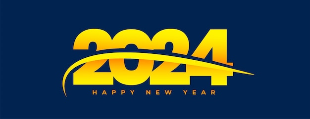 Vector gratuito feliz año nuevo 2024 víspera festiva vector de diseño de banner