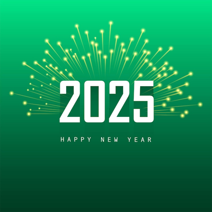 Vector gratuito feliz año nuevo 2025 deseos de celebración de fondo