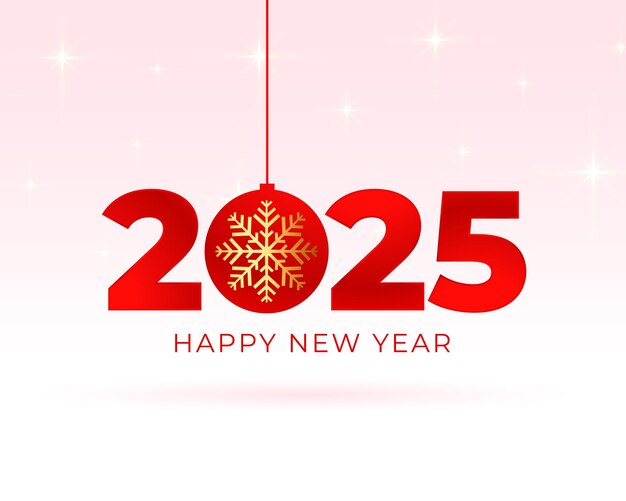 feliz año nuevo 2025 diseño de fondo de bauble
