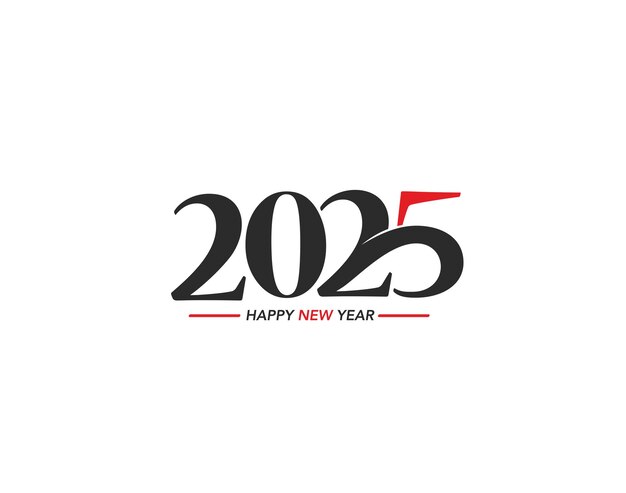 Feliz año nuevo 2025 Diseño de tipografía de texto Elemento de diseño de banner de volante