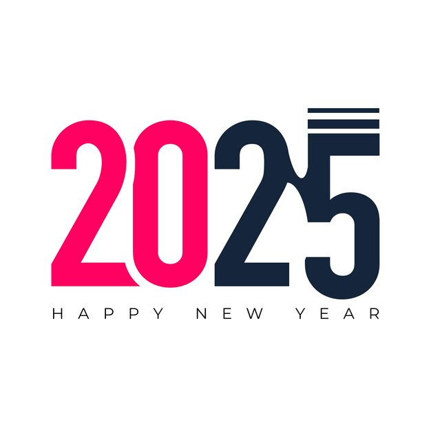 Feliz año nuevo 2025 Ilustración vectorial de diseño creativo