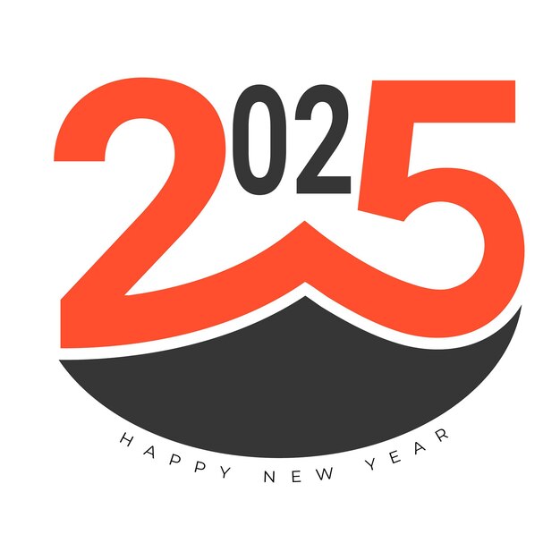 Feliz año nuevo 2025 Ilustración vectorial de diseño creativo