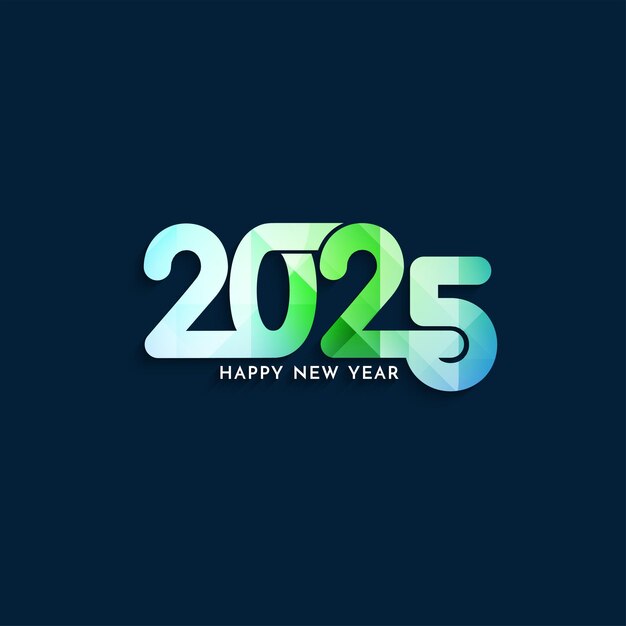 Feliz año nuevo 2025 texto elegante y colorido fondo moderno