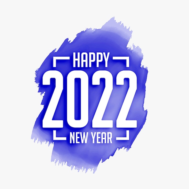 Feliz año nuevo acuarela 2022 saludo fondo