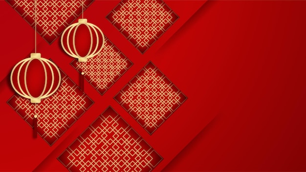 Feliz año nuevo chino 2022. año del carácter tigre con elementos asiáticos y flor con estilo artesanal en el fondo. fondo chino universal con tema de color rojo y dorado.