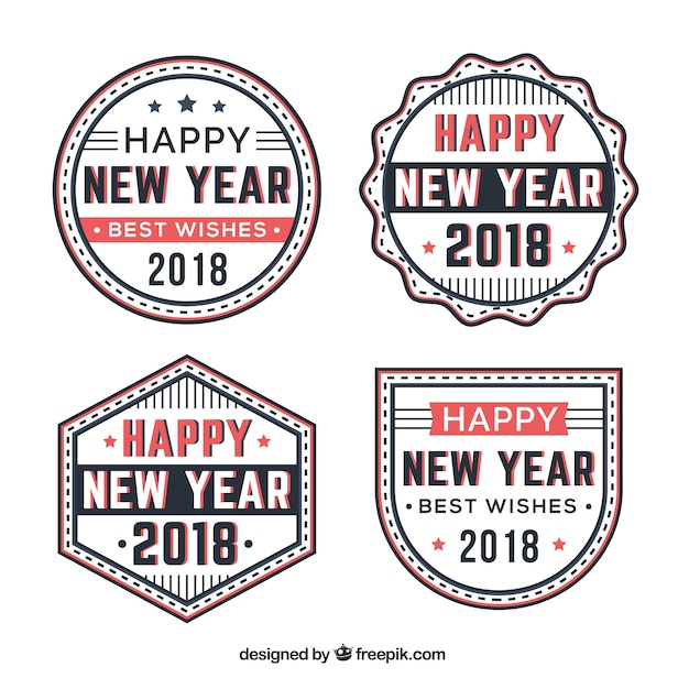 Feliz año nuevo colección de insignias