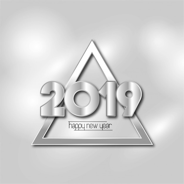 Vector gratuito feliz año nuevo diseño 2019 con fondo blanco