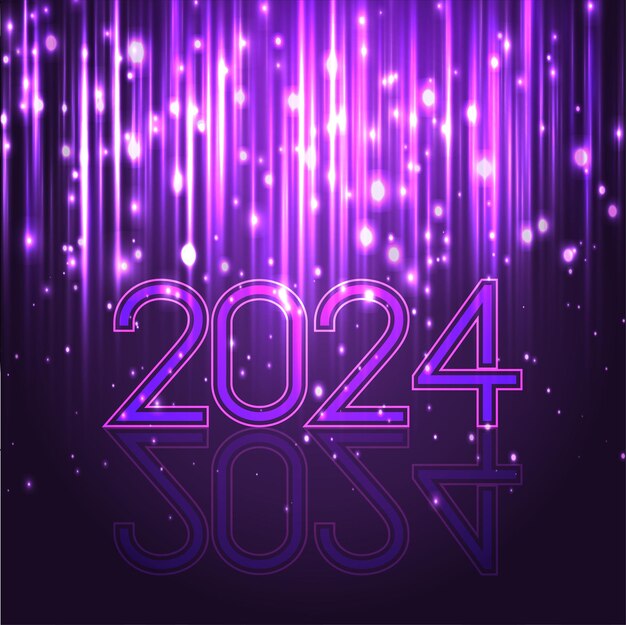 Feliz año nuevo con un diseño de luces brillantes
