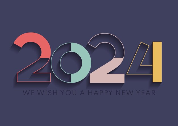 Feliz año nuevo con un diseño moderno de números abstractos