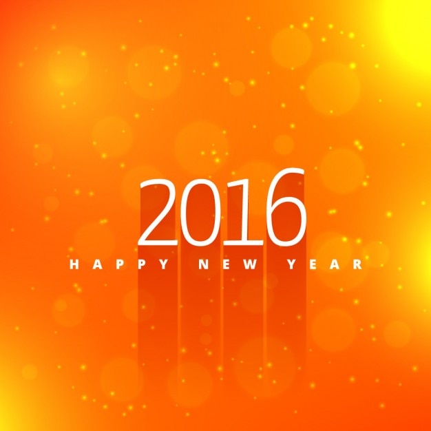 Feliz año nuevo en fondo de color naranja