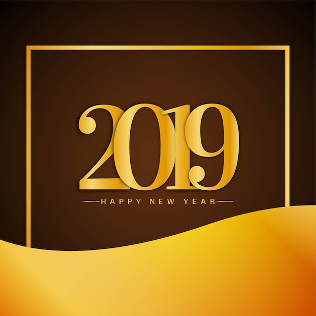 Vector gratuito feliz año nuevo fondo elegante saludo 2019