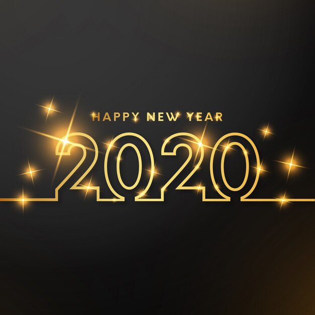 Feliz año nuevo con líneas doradas