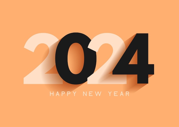 Vector gratuito feliz año nuevo con un simple diseño de números