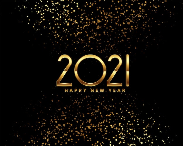 feliz año nuevo tarjeta de felicitación negra y dorada
