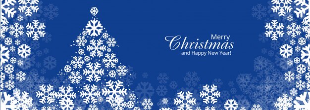 Feliz árbol de Navidad y feliz año nuevo plantilla de banner