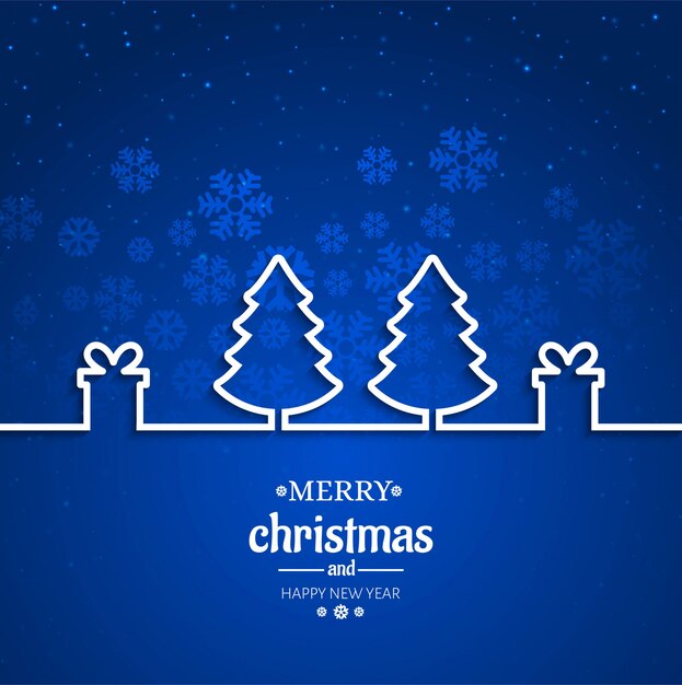 Feliz árbol de Navidad con fondo de fiesta de tarjetas