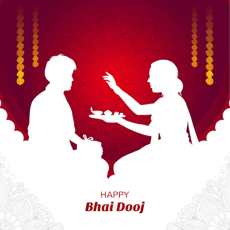 Vector gratuito feliz bhai dooj hermoso fondo de la tarjeta de celebración