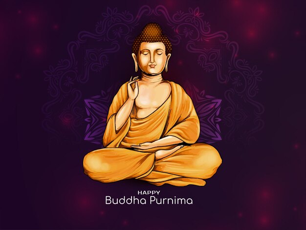 Feliz Buda Purnima tradicional festival indio de fondo elegante