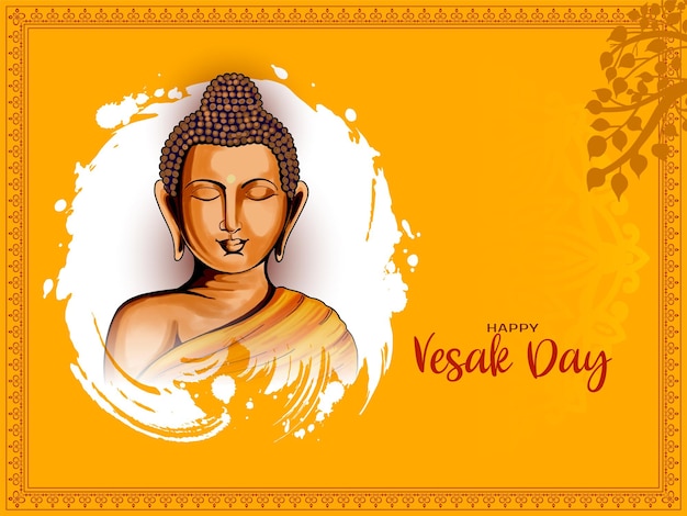 Vector gratuito feliz buddha purnima o tarjeta de felicitación para el festival del día de vesak