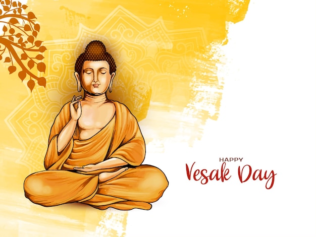 Vector gratuito feliz buddha purnima o tarjeta de felicitación para el festival del día de vesak