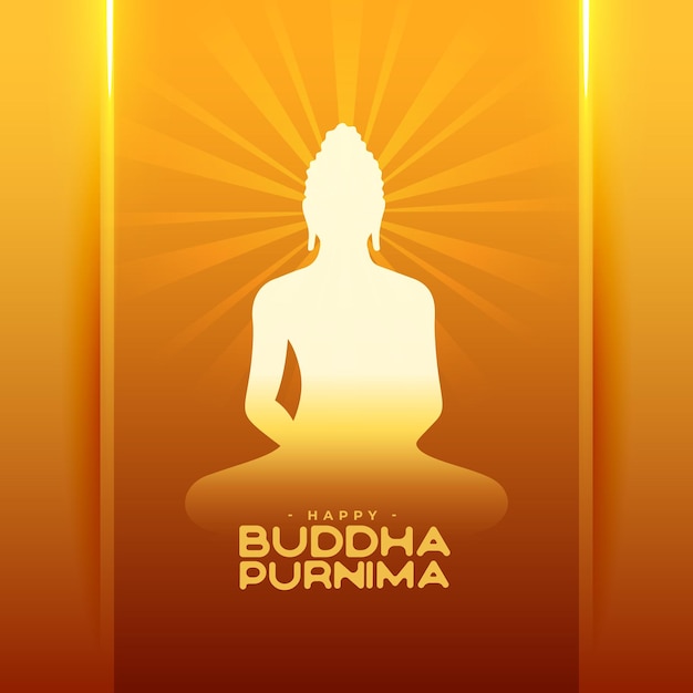 Vector gratuito feliz budha purnima o vesak día de saludo de fondo