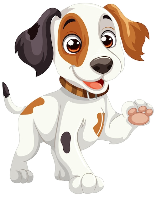 Feliz cachorro de dibujos animados saludando