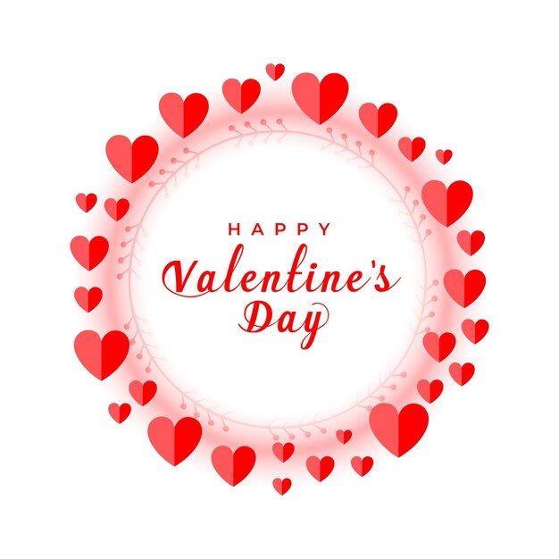 feliz celebración del día de los enamorados fondo con corazones de papel