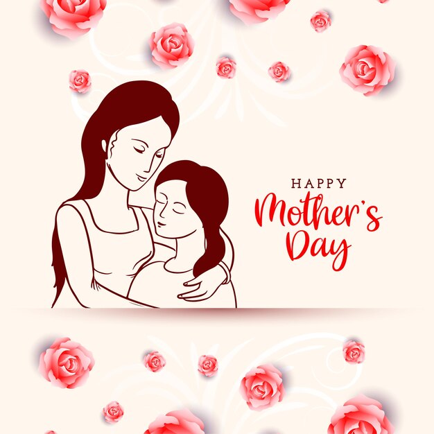 Feliz celebración del día de la madre tarjeta de felicitación elegante