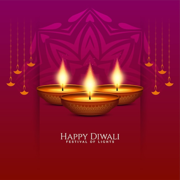 Vector gratuito feliz celebración del festival diwali hermoso diseño de fondo