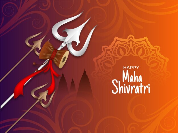 Feliz celebración del festival Maha Shivratri saludo artístico vector de fondo